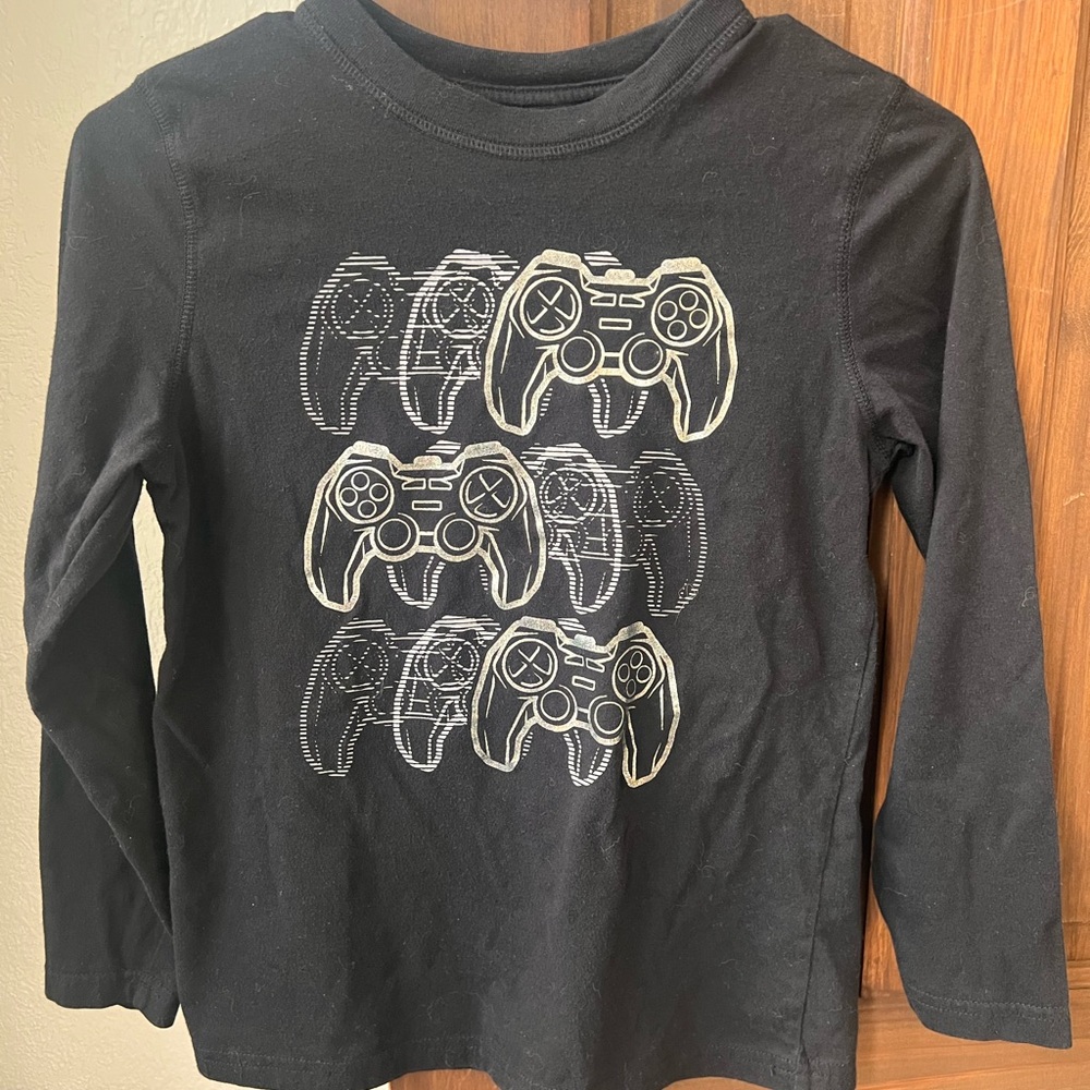 Black Kids Shirt with Game Controller Design